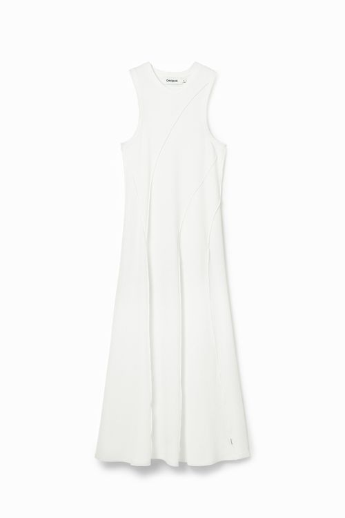Ribbed patchwork midi dress