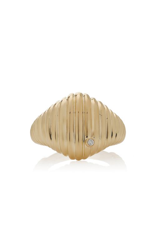 Berlingot 9K Yellow Gold Diamond Signet Ring
