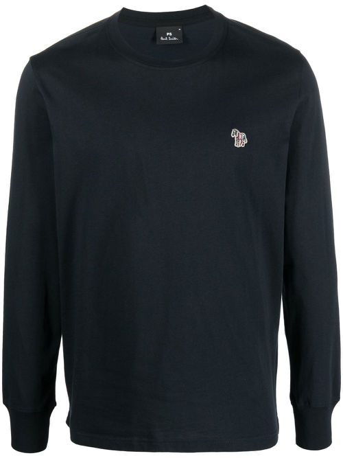 Zebra-patch logo sweatshirt - Blue