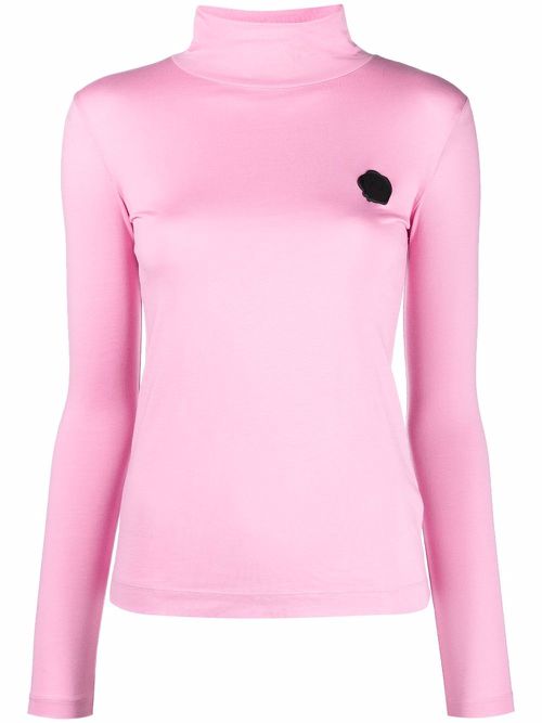 Signature seal turtleneck top - Pink