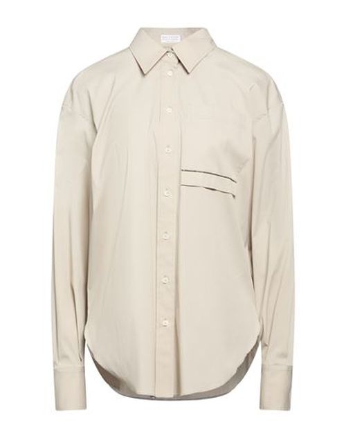 Woman Shirt Khaki Size M Cotton, Polyamide, Elastane