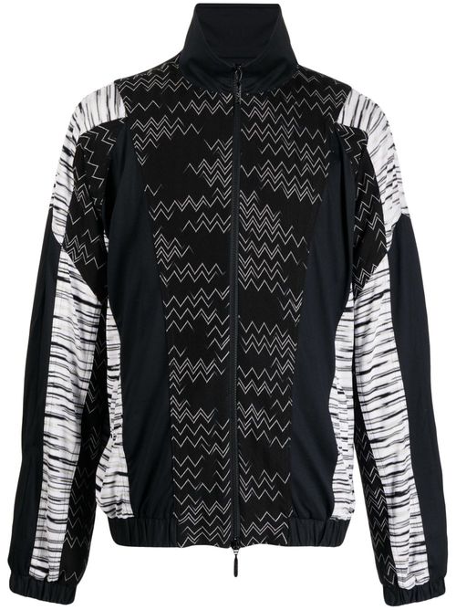 Zig Zag zip-up jacket - Black