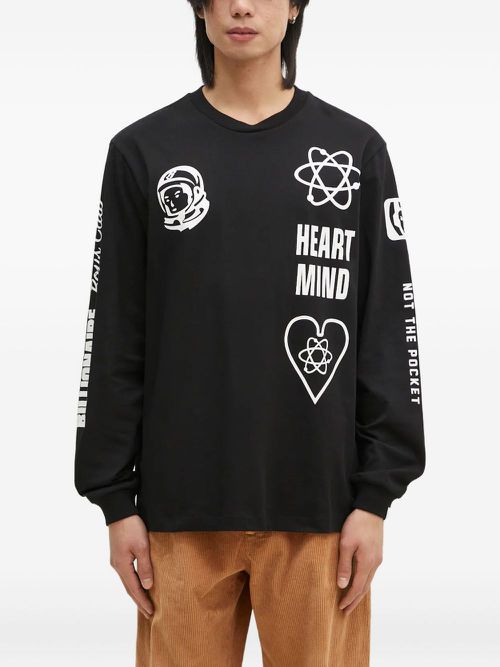 Logo-print long-sleeved T-shirt - Black