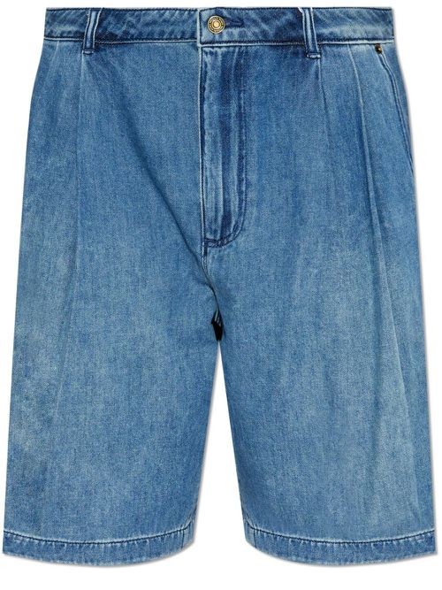 Wide-leg denim shorts - Blue