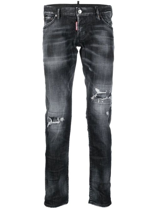 Distressed skinny-jeans - Blue