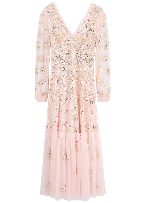 Chain Sequin-embellished Tulle Gown - Pink - 8 (UK8 / S)