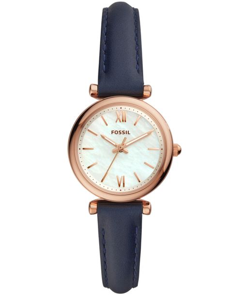 Women's Carlie Mini Leather Strap Watch 28mm - Navy