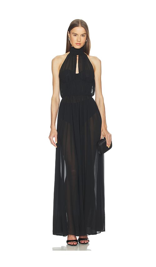 Camila Coelho Arlette Gown in Black. L. Also in M, S, XL