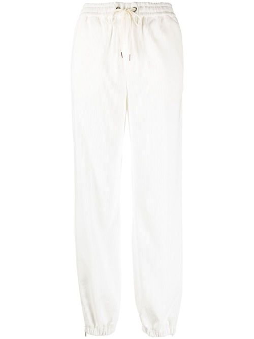 Tapered corduroy track pants - White
