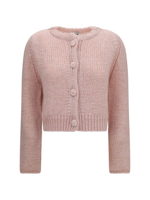 Chunky Knit Button Cardigan — Pink