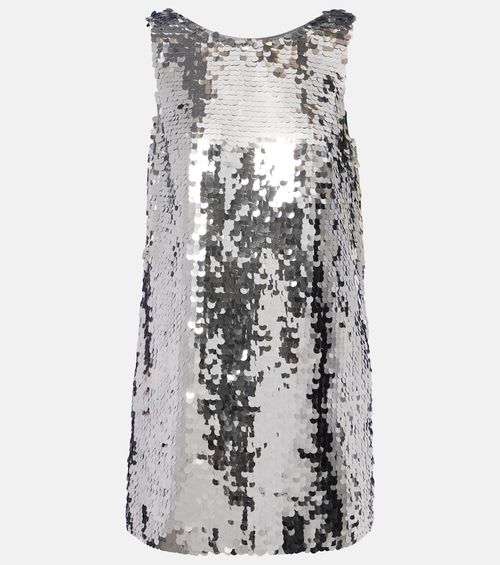 Sequined open-back minidress