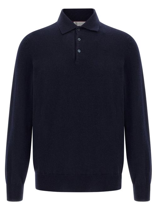 Cashmere Polo Shirt — Blue