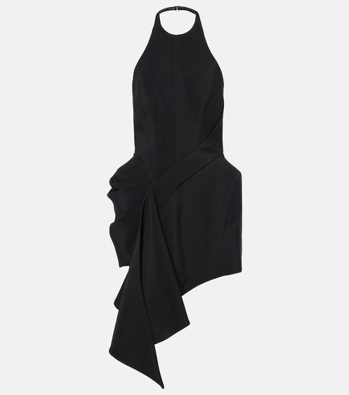 Asymmetric draped minidress