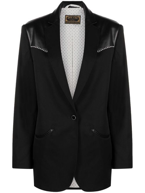 Panelled single-breasted blazer - Black