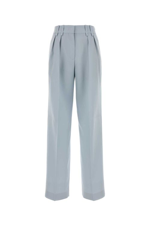 Wool Palazzo Trousers — Blue