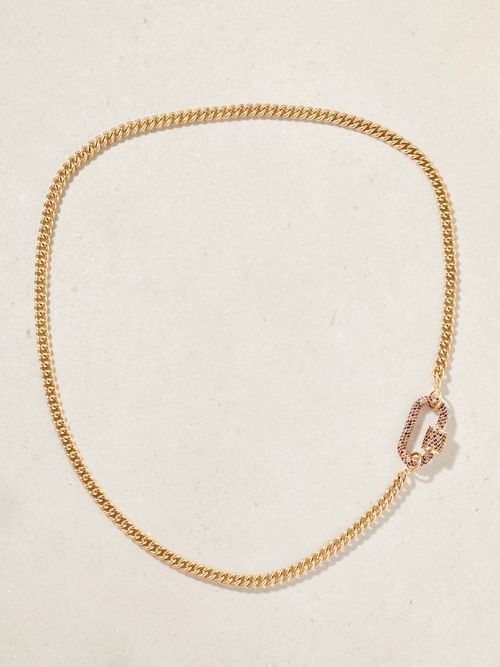 Allstone Lock 14-karat Gold Sapphire Necklace - One size