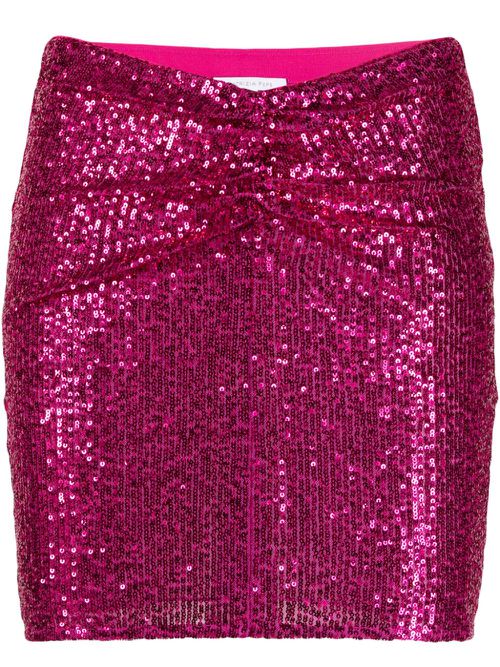 Gathered sequin miniskirt - Pink