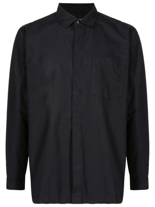 Long-sleeved cotton shirt - Black