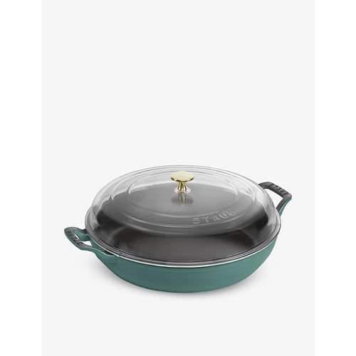 Eucalyptus Enamel-coated Cast-iron Braiser With Glass lid 38.8cm 30CM
