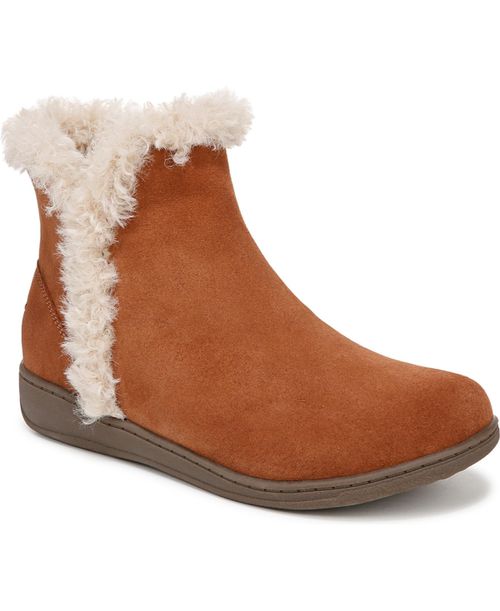 Womens Unwind Bootie Slip On Slippers - Tan suede