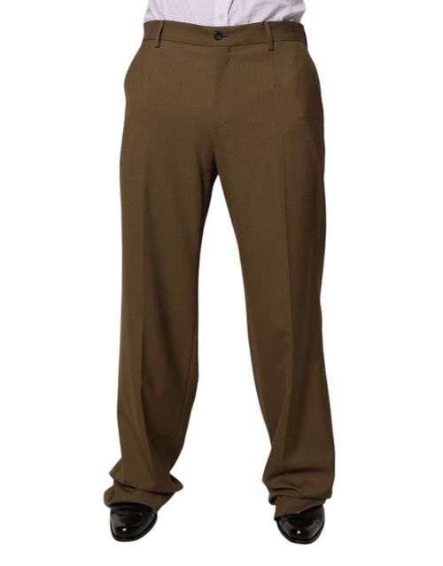 Virgin Wool Trousers — Brown