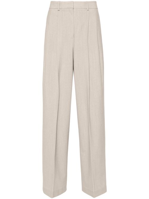 Pleated wide trousers - Neutrals