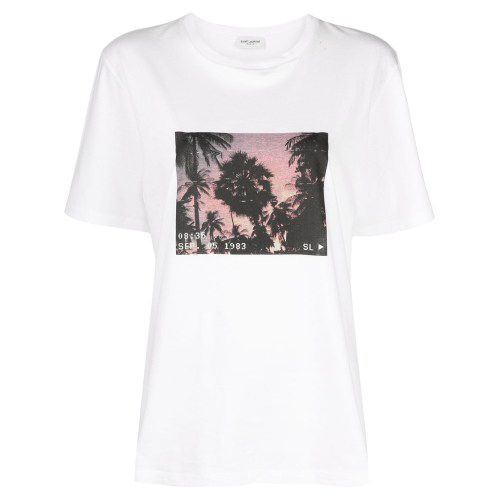 VHS Sunset-print T-shirt - White