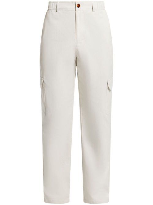 CHÉ 남성 embroidered cargo pants - White 24250