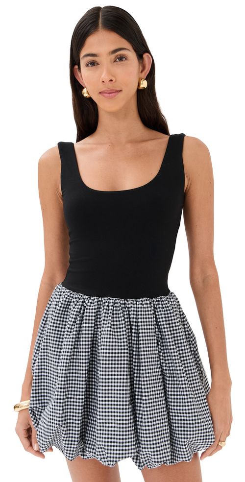Piper Combo Dress Black/Gingham