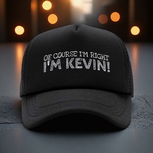 TEMU Adjustable Trucker Hat With " I'm Right! I'm !" Print - Black Breathable Six-, Unisex For Hiking, Travel & Casual Wear, Hiking Accessory