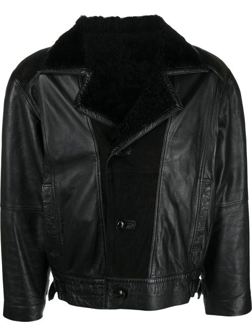1980s sheepskin jacket - Black