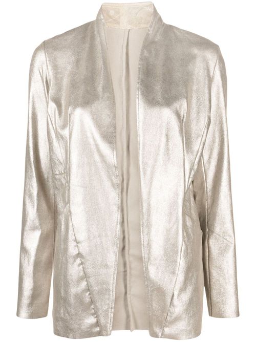 Open-front metallic blazer - Silver