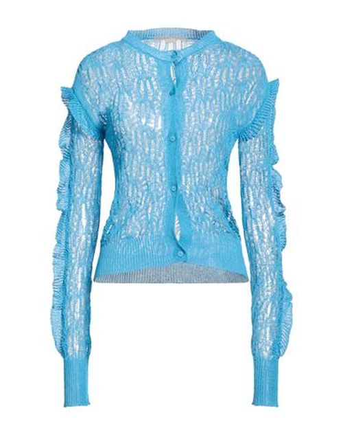 Woman Cardigan Azure Size 0 Cotton, Polyamide