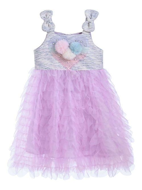 Ruffled tulle dress - Purple