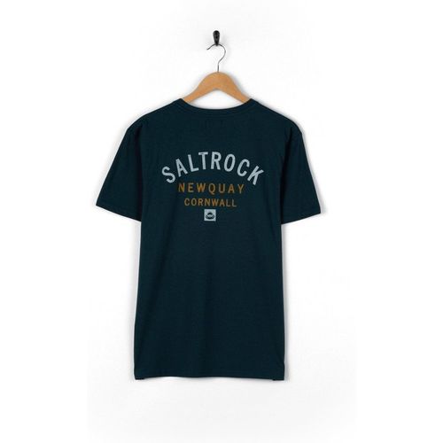 Saltrock Location Newquay Mens T-Shirt in Blue