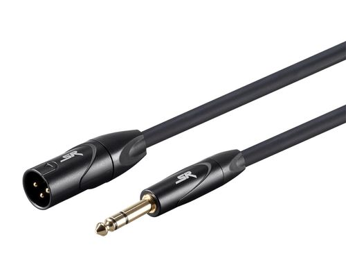 Stage Right by 25ft XLR Male to 1/4inch TRS Male 16AWG Cable (Gold Plated)