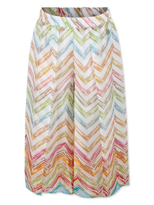 Zigzag-print trousers - White