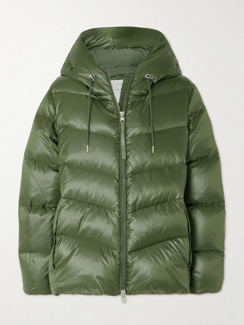 Madelina Hooded Quilted Shell Down Jacket - Green