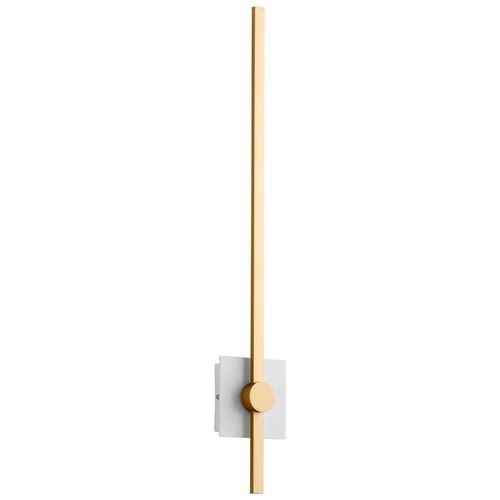 White W Industrial Brass LED Wall Sconce from the Zora Collection