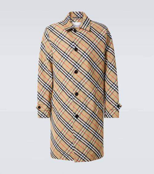 Check cotton car coat