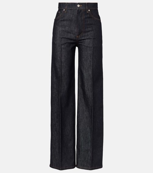 Mid-rise wide-leg jeans