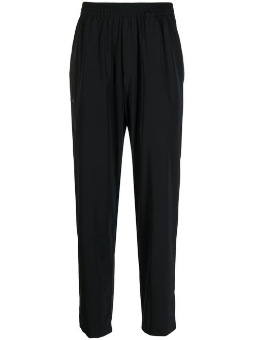 Logo-patch elasticated-waist trousers - Black