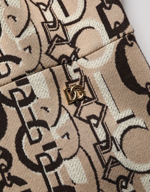 DG Logo-Patterned Sheath Dress — Brown