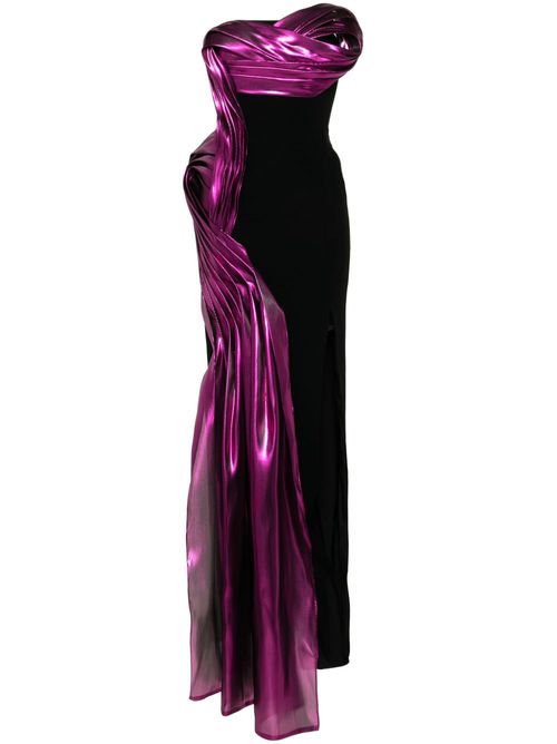 Metallic-effect mermaid gown - Black