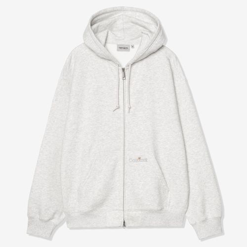 Carhartt WIP Hooded WIP Label Sweat Jacket - Ash Heather - unisex