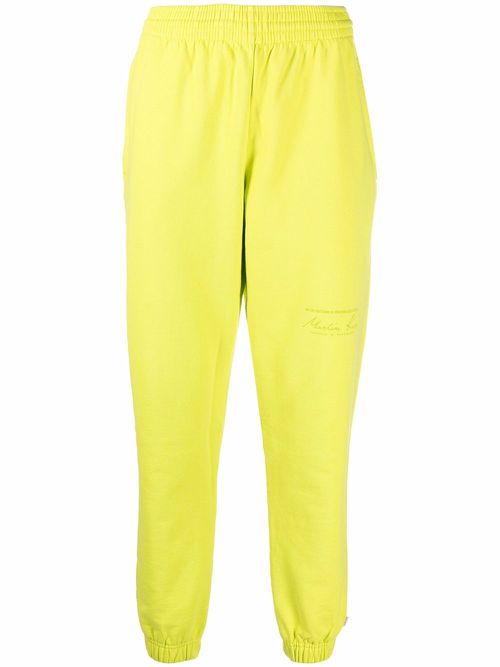 Elasticated-waistband track pants - Green