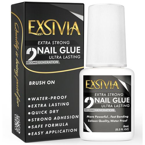TEMU Super Strong Nail Glue For Press On Nails, Acrylic Nails & Nail Tips Gen For Fake Nails, ,long Lasting, Brush On Adhesive, No