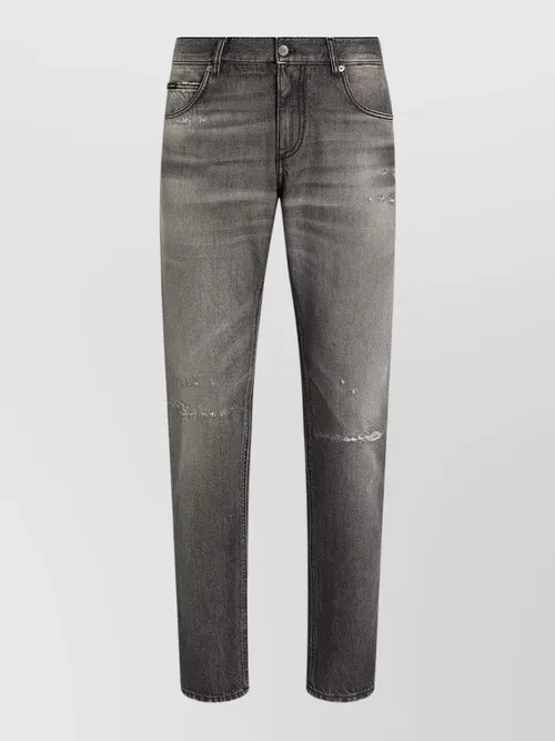 Dolce&Gabbana - regular fit distressed denim pants five pocket