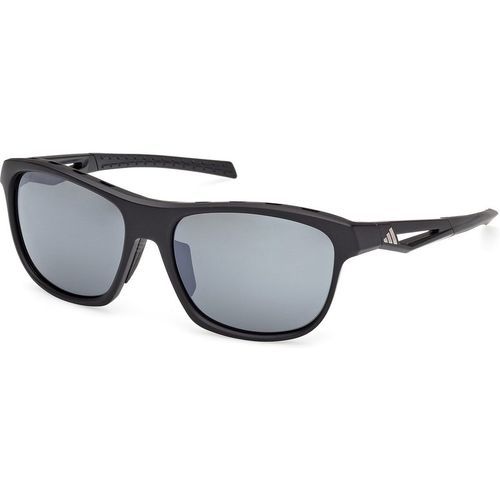 Adidas Sport Man Adidas Sport SP0118 02D Sunglasses Injected Black Smoke Squared Polarized