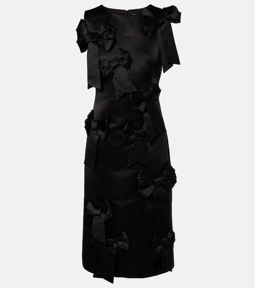 Bow-detail satin cocktail dress